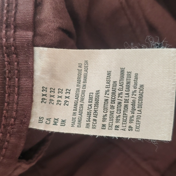 American Eagle Maroon 29x32 Extreme Flex Chinos - Picture 4 of 5